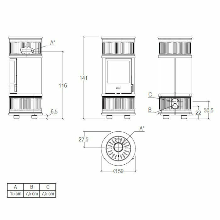 Piazzetta E929 C BCS stufa a legna 7,8 kW