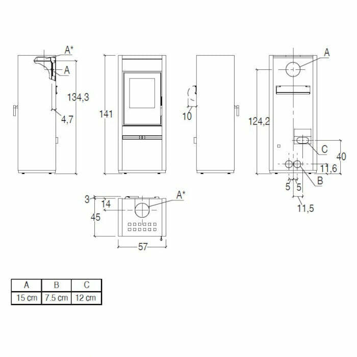 Piazzetta E128 A stufa a legna 11 kW