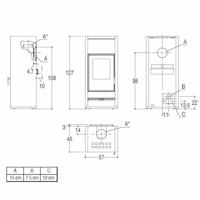 Piazzetta E128 stufa a legna 11 kW