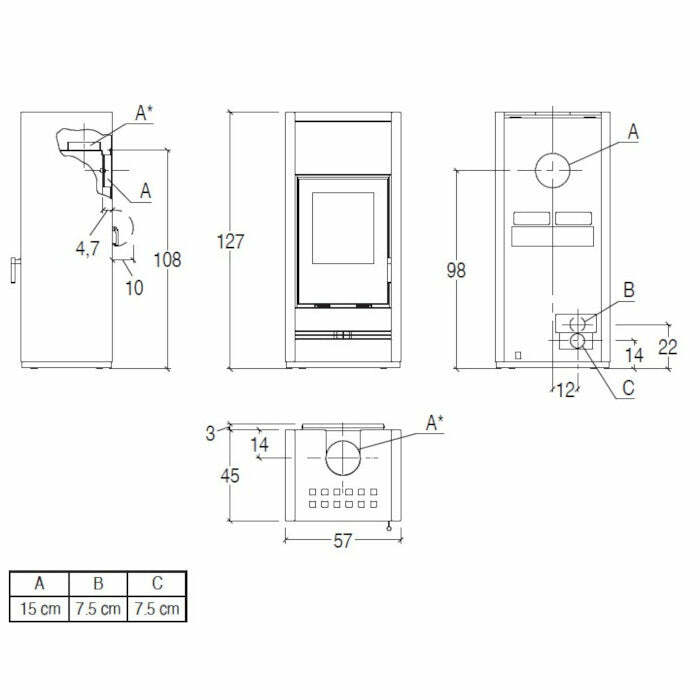 Piazzetta E928 BCS stufa a legna 11,1 kW