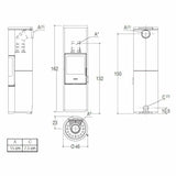 Piazzetta E924 A-H BCS stufa a legna, scarico superiore, base rotante