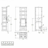 Piazzetta E928 C-H BCS stufa a legna 11,1 kW con bocchetta frontale