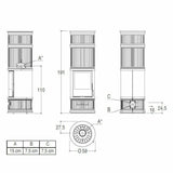Piazzetta E929 C-H BCS stufa a legna 7,8 kW con bocchetta frontale