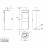 Piazzetta E924 A BCS stufa a legna 7,2 kW scarico superiore base rotante