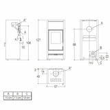 Piazzetta E128 stufa a legna 11 kW a convezione naturale