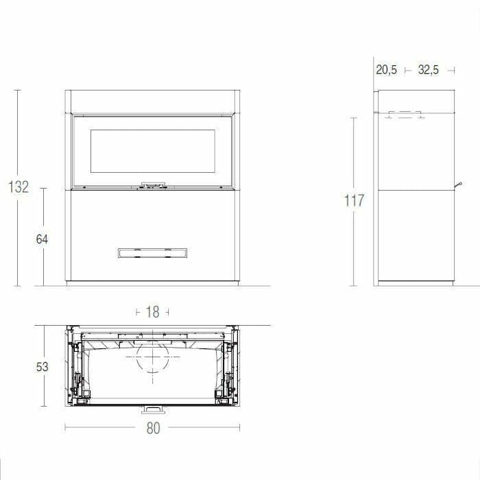 Piazzetta LUGANO MC 70/51 stufa caminetto a legna 11 kW