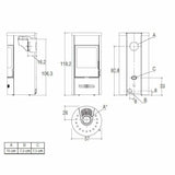 Piazzetta E129 M stufa a legna 7,9 kW a convezione naturale