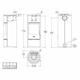 Piazzetta E924 BCS stufa a legna 7,2 kW scarico posteriore base fissa