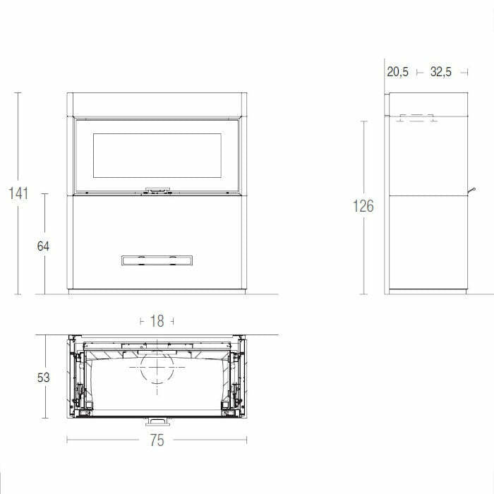 Piazzetta LUGANO MC 65/60 stufa caminetto a legna 11 kW