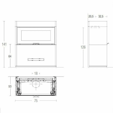 Piazzetta LUGANO MC 65/60 stufa caminetto a legna 11 kW
