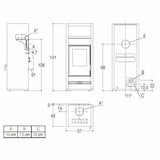 Piazzetta E928 S stufa a legna 11 kW con scaldavivande