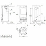 Piazzetta ROUND stufa a legna 7,9 kW