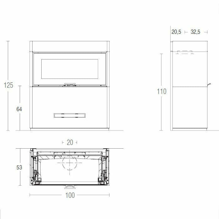 Piazzetta LUGANO MC 90/44 stufa caminetto a legna 12 kW