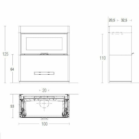 Piazzetta LUGANO MC 90/44 stufa caminetto a legna 12 kW