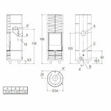Piazzetta ROUND-H stufa a legna 7,9 kW